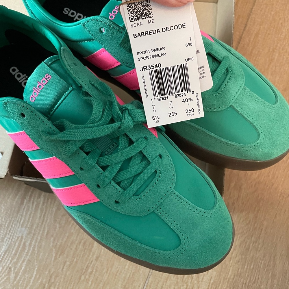 Adidas Women's Teal and Pink Sneakers
